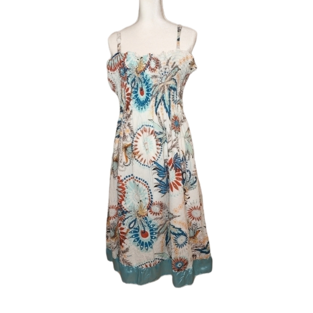 Cotton floral midi dress
